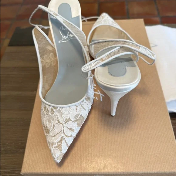 Christian Louboutin Lace Slingback 85mm | NEW IN BOX - Picture 15 of 16
